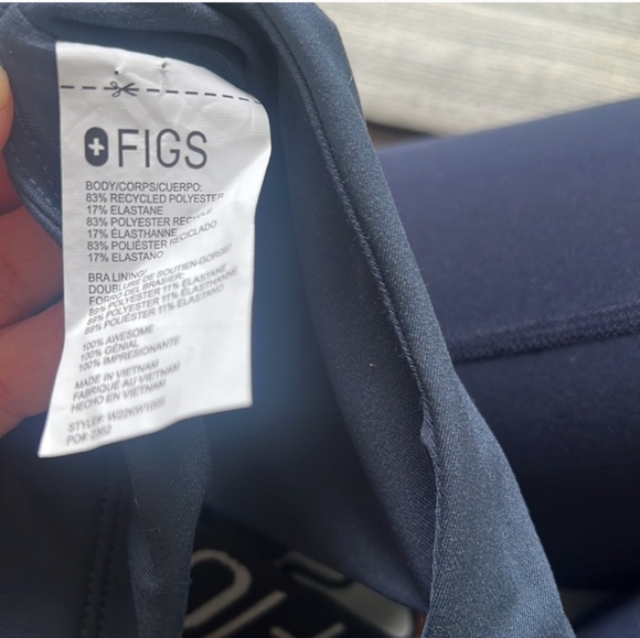 Figs Performance Underscrub Sport Bra XS Navy Blue Stretch - Picture 3 of 4